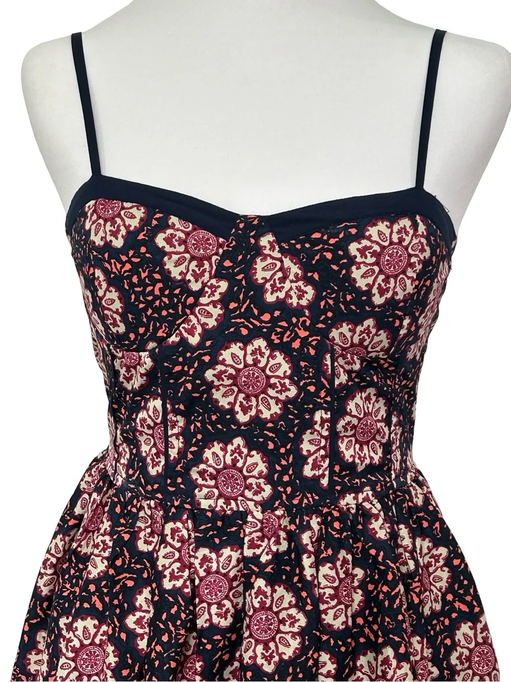 Band of Gypsies Floral Mini Dress Coastal Cowgirl Festival Boho Smocked Medium - Picture 3 of 8
